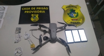 Polícia apreende drone com celulares que seriam jogados na CPP de Aparecida